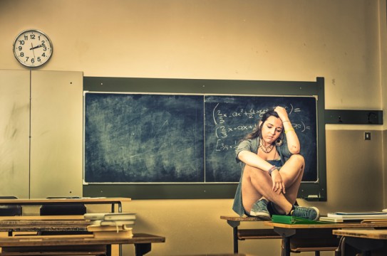 Girl-Depressed-School-Frustrated-Blackboard